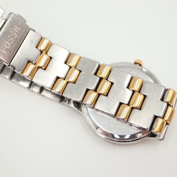 Vintage Fossil Arkitekt Watch Faded Two Tone 35mm Gray Date Dial w New Battery - Picture 13 of 16